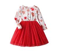 Christmas Costumes For Kids,Red Long Sleeve Princess Plush Trim Xmas Party Dress Elf Girls My First Outfit Baby Girl Kids Tree Costume Knitted Clothes Bucket Hat (Red#4,3-4 Years)
