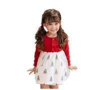 Christmas Costumes For Kids,Red Long Sleeve Princess Plush Trim Xmas Party Dress Jumper Dresses Girls UK Outfits Set Elf Costume Kids Baby+Clothing Bucket Hat (A#Red,4-5 Years)