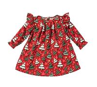 Christmas Costumes For Kids,Red Long Sleeve Princess Plush Trim Xmas Party Dress Jumper Dresses Girls UK Outfits Set Elf Costume Kids Baby+Clothing Bucket Hat (D#Red,3-4 Years)