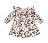 Christmas Costumes For Kids,Red Long Sleeve Princess Plush Trim Xmas Party Dress Jumper Dresses Girls UK Outfits Set Elf Costume Kids Baby+Clothing Bucket Hat (D#White,4-5 Years)