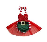 Christmas Costumes For Kids,Wedding Ball Gown Dress Up Girls Holiday Outfit Angel Costume Kids My First Baby Clothes Birthday Party Pageant Baptism Christening (Red,6-12 Months)