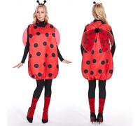 Christmas Costumes for Women Ladybug Cosplay Costume Carnival Party Outfit with Red Polka Dot Dress Antenna Headband Belt Cosplay Costumes Themed Events Full Set for Halloween Party