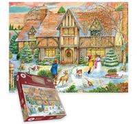 Christmas Cottage 1000 Piece Jigsaw Puzzle for Adults - Magical Winter Wonderland Scene with Snow, Family Fun & Holiday Cheer - Cosy Christmas Puzzle Gift - Finished Size 66 x 50 cm - Festive Fun