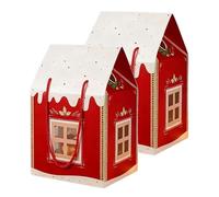 Christmas Cottage Gift Box, Large Christmas Wonderland Cottage Gift Box, House Shaped Xmas-Boxes, For Home Holiday Party Festive Treats, Desserts, Fancy Cookie, Candy Packaging Decorations