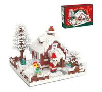 Christmas Cottage Mini Building Block Set, 2308Pcs Christmas Architecture Mini Building Blocks Set, Bricks Winter Holiday DIY Model Kit with Santa, Snowy Trees & Gifts