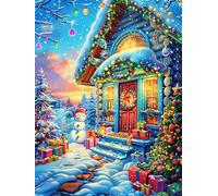 Christmas Cottage with Lights 300 Piece Jigsaw Puzzle for Adults Science Fiction Magical Dream Jigsaw Essential Parent Activity Family Game Vibrant Fun Ideal 300 PCS