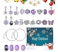 Christmas Count Down Calendars - Holiday-Themed Bracelet Making 24 Days - Festive Joyful Ornament Bracelet Making Kit for Holiday Activities Craft Party Gathering Festival