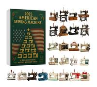 Christmas Countdown 2025 - 2D Acrylic Sewing Machine Ornament Set With 24 Hanging Pendants | Creative Holiday Décor For Craft Lovers, Quilters & Textile Artists | For Front Door, Wall, Or Office
