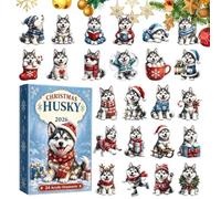 Christmas Countdown 24 Day 2D Acrylic Dog Toy Decorations