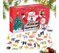 Christmas Countdown - 24 Day Animal Figurines, Miniature Safari Toys, Creative Educational Learning Game, Wildlife Discovery Adventure, Longtail Keyword | In