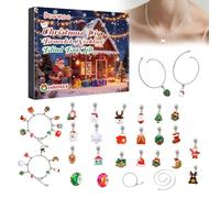 Christmas Countdown - 24 Day Jewelry Making Kit | Christmas Activities for Girls with Full Set, Necklaces & Bracelets, Creativity, Fun & Festive Gift Ideas | Convien