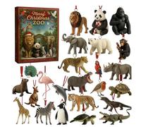 Christmas Countdown 24 Days Advent Calendar 2D Flat Acrylic Animal Pendant Decoration for Home Holiday School Classroom Party Daily Family Activity