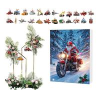 Christmas Countdown - 24 Days Christmas Tree Decoration , 2D Acrylic Vehicle Decoration for Event Backpack Decoration Home Party