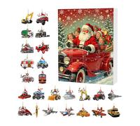 Christmas Countdown,24 Days Christmas Tree Ornaments Countdown - 2D Acrylic Vehicle Decoration for Event Backpack Display Home Party