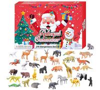 Christmas Countdown, 24 Days Countdown To Christmas Animal | 32 Pieces Animal Figurines, Realistic Toy for Learning Educational Play Holiday Shelf Display