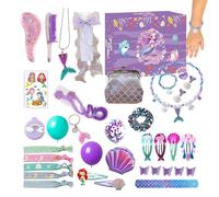 Christmas Countdown 24 Days, Mermaid Jewellery Decoration, Christmas Jewellery for a Pretty Set During the Holidays | For Girls Girls Holiday Stocking Fillings