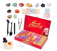 Christmas Countdown - 24 Days Rock Digging Advent Set, Stone Digging Activity Set, Holiday Surprise Toy Collection, Festive Theme | Set for Kids, Girls, Party Favors, Stocking