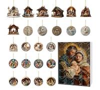 Christmas Countdown 24 Pendants Of The Virgin Mary And Baby. Decorations Christmas Decorations For The Decorated Tree Advent Calendar 2025 Chocolate