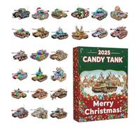 Christmas Countdown, 2D Acrylic Candy Tank Decoration - 24 Days Calendar as Ornament - for Children, Teenagers and Adults for Various Holidays and Seasonal