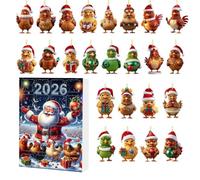 Christmas Countdown 2D Acrylic Chicken Tree Pendant