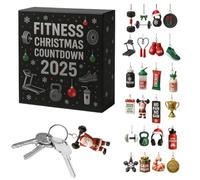 Christmas Countdown | 2D Acrylic Countdown Ornament - 24 Days Fitness Gear Christmas Ornaments | for Holiday Party Family Celebration Home Gym
