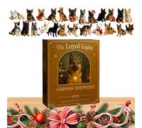 Christmas Countdown | 2D Acrylic Dog Decoration | 24 Days Calendar December Countdown | For Children Boys Adults Puppy Lovers And New Year Holidays