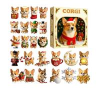 Christmas Countdown - 2D Acrylic Dog Decorative Keyring - 24 Day Christmas Countdown Decoration for Teens Adults Seasonal Holidays Thanksgiving Halloween Easter