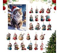 Christmas Countdown 2D Acrylic Merry Christmas Cat Decoration
