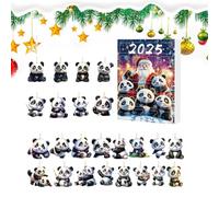 Christmas Countdown | 2D Acrylic Panda Decoration for Advent Christmas 2025 | Cute Hanging Favourites Party for Adults Collectors | For Wall Tree