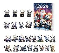 Christmas Countdown | 2D Acrylic Panda Decoration for Advent Christmas 2025 | Cute Hanging Favourites Party for Adults Collectors | For Wall Tree