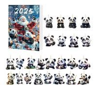 Christmas Countdown | 2D Acrylic Panda Decoration for Advent Christmas 2025 | Cute Hanging Favourites Party for Adults Collectors | For Wall Tree