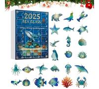 Christmas Countdown , 2D Acrylic Pendant | 24 Days Sea Animals Christmas 2025, For Learning Development Family Activity Fun And Ad