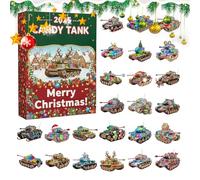 Christmas Countdown - 2D Acrylic Pendant Candy Tank Decoration,24 Days Holiday Calendar | for Holiday Seasonal Halloween Easter Kids Teens Adults Seasonal