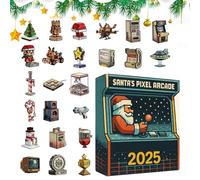 Christmas Countdown - 2D Acrylic Santa Calendar 24 Day Christmas Decorations Decorative Seasonal Countdown Festive Acrylic Display | for Kids Teens Adults Christmas Halloween