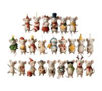 Christmas Countdown - 2D Flat Acrylic Animal Themed | Mice for Christmas Tree 24 Days | for Lovers Friends Family Enthusiasts During Holiday Season Home Party On Mirrors Walls