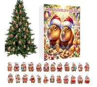 Christmas Countdown, 2D Flat Acrylic Fun, 24 Days Capybara Christmas Tree Pendant, for Mirrors, Walls, Lovers, Friends, Family, Enthusiasts, Christmas Time, Home, Party