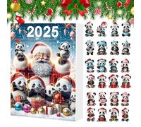 Christmas Countdown 2D Panda Pendant Christmas Decoration - 24 Countdown Pendant for Tree Door Car Rear View Mirror Garden Mantle School Class Tradition