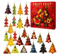 Christmas Countdown - Acrylic Fruit Pendant, 24 Days Advent Ornament, Lightweight Structural Component, Simply Suspension Loop Function, Holiday Seasonal Accessory for Tree Display