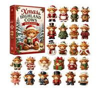 Christmas Countdown Advent 2D Festive Acrylic Animal Theme Ornaments | Christmas Ornament Countdown For Celebration Party School Tree Home Bedroom