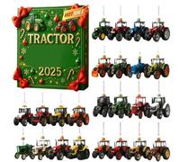 Christmas Countdown Advent Calendar for the Christmas Season - 2D Acrylic Christmas Pendant - 24 Days Tractor Christmas Ornament Countdown - for Children and Adults Winter Party Celebration