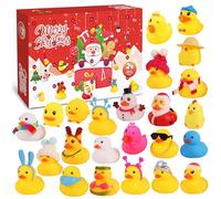 Christmas Countdown Advent Calendar with 24 Rubber Ducky Bath Toy. New 24 Day Advent Calendar 2024 for Boys, Girls and Toddlers, Creative Christmas Gifts for Party Favors, Birthday Gift. (Ducky)