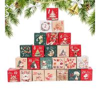 Christmas Countdown Box - 24-Day Count Down to Christmas Empty Boxes,Festive Decoration Container Numbered for Winter Holiday Candy Jewelry Chocolate Nougat