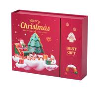 Christmas Countdown Box with 12 Empty Reusable Compartments Holiday Christ