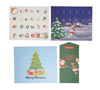 Christmas Countdown Bracelet Making Kit, 24 Days DIY Charm Bracelet Blind Box with 22 Unique Beads and 2 Chains for Girls, Odorless Advent Calendar Jewelry Craft Set for Christmas