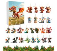 Christmas Countdown Calendar - 10.23 Inch Acrylic Dinosaur Pendant for Holiday Decoration, Party Favours with Hanging Ornament, Christmas Tree Decorations for Living Room, Backpack, Bedroom