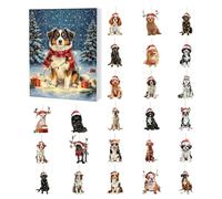 Christmas Countdown Calendar - 10.23 X 7.08 X 1.18 Inch Acrylic Dog 2D Acrylic Pendant | 24-Day Advent Countdown For Kids And Family | Christmas Countdown - Classroom And Office Decor