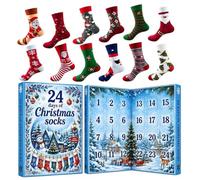 Christmas Countdown Calendar - 10.2x7in 12 Day Holiday Socks Advent