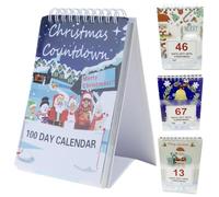 Christmas Countdown Calendar, 100 Day Lovable Desktop Christmas Advent Calendar 2025 with Exquisite Various Patterns Reusable for Home, Office, School Advent 2025