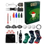Christmas Countdown Calendar - 15.75 Inch Golf Kit 24 Days Set | Golf Accessories Metal Fabric ABS | for Beginner Game Training Sports Courses Party Holiday
