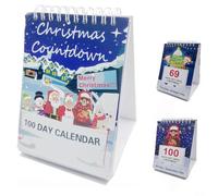 Christmas Countdown Calendar 2025, 100 Days Christmas Count Down Desk Calendar, Christ-mas Countdown Desktop Calendars with Greetings, Funny Advent Countdowna Calendars, for Men Women